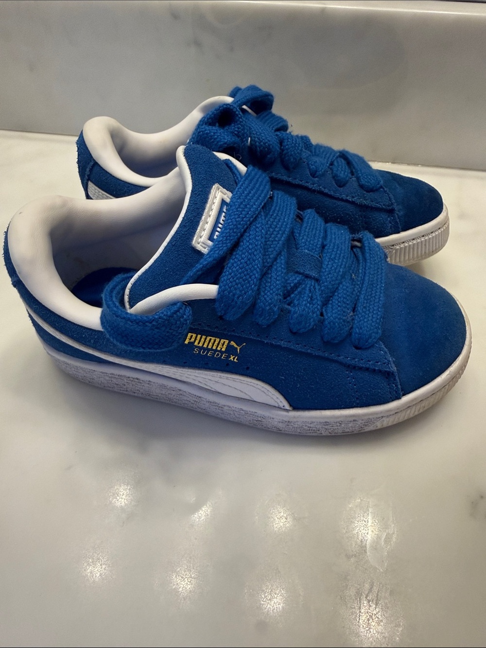 Puma Kids Suede Blue Sneakers sz 12